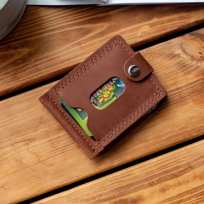 Затискач для грошей із натуральної шкіри Klod коньячний