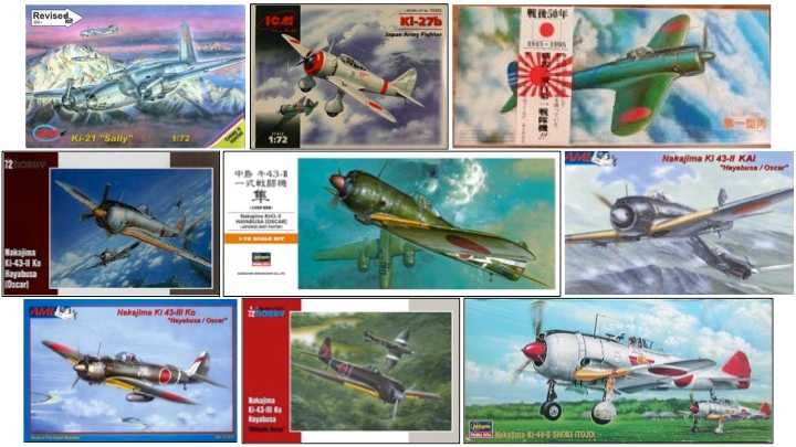 Kits 1/72 Aviões Japoneses e Chineses