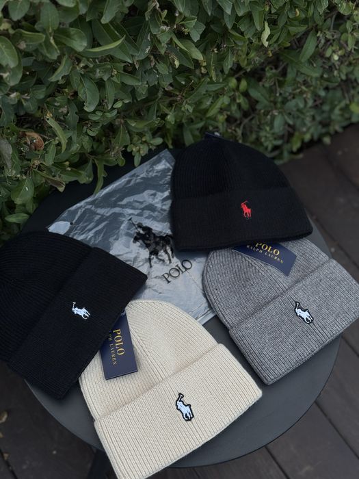 Шапка Polo Ralph Lauren черная шапка Поло Ральф Лоурен мужская зимняя
