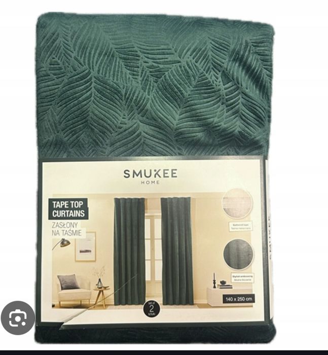 Zasłony Smukee butelkowa zieleń