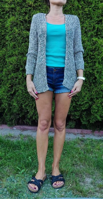 Sweter kardigan narzutka ażurowa rozmiar XS/S/M