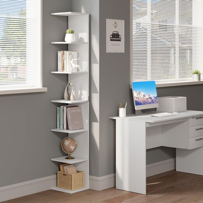 Regał na książki wysoki 190 cm słupek wąski Półka stojąca dekoracyjna