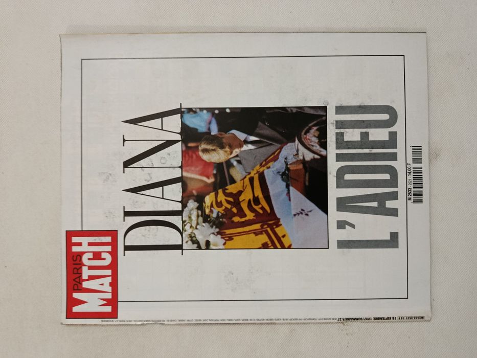 Revista  Paris MATCH  ( L'Adieu Princesa DIANA )