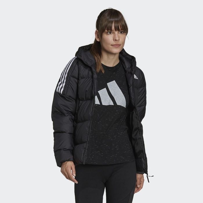 Пуховик Adidas ESSENTIALS MIDWEIGHT натуральний пух тепла плотна чорна