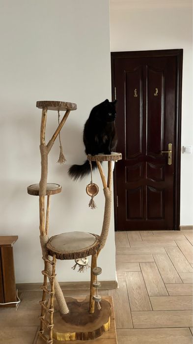 Дряпалка, кігтеточка для котів з натурального дерева, ручна робота
