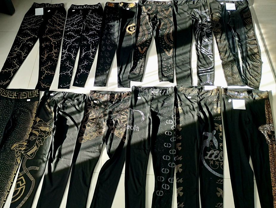 Legginsy nowe śliskie mix wzorów