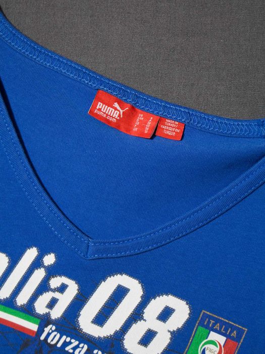 Niebieska chabrowa koszulka tshirt damski Puma S