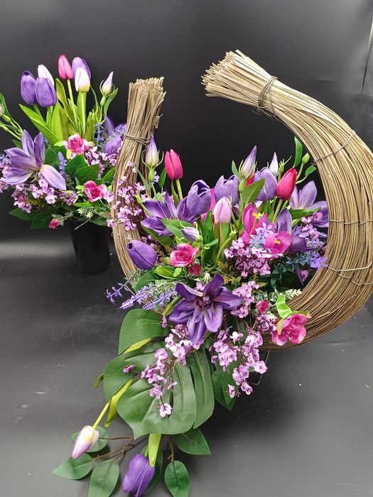 Komplet nagrobny wiosenno -wielkanocny