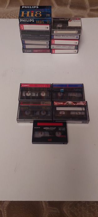 Kasety Video 8 Zestaw 5 sztuk.