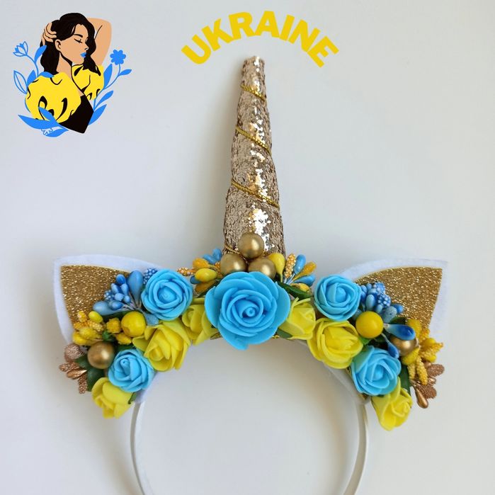 Обруч єдиноріг крила единорог детский ободок крылья платье одноріг