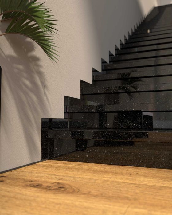 Granit Black Galaxy, czarny, kamień naturalny, płytki, stopnie, blaty