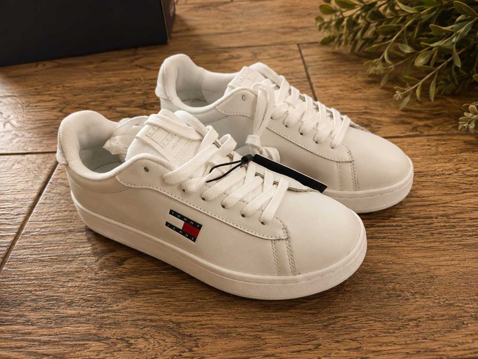 TOMMY JEANS białe sneakersy damskie 38 – NOWE, skórzane, oryginalne