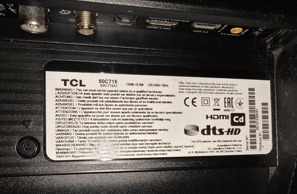 TV TCL 50C715 Android