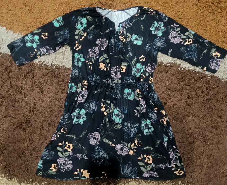 Sukienka, wiskoza, plus size, kwiaty