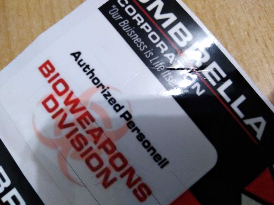 Adesivos Cartão Identificação Bioweapons Division 5 Level Clearance Authorised Personell
