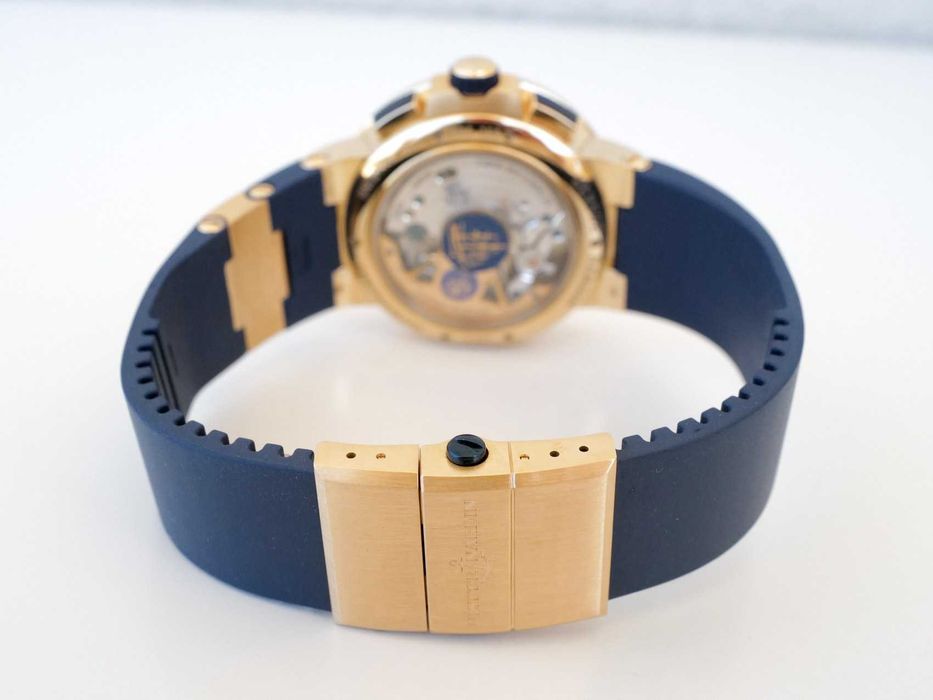 Ulysse Nardin Marine Chronograph Manufacture Voyage Blue 18K Rose Gold Limited Edition 43