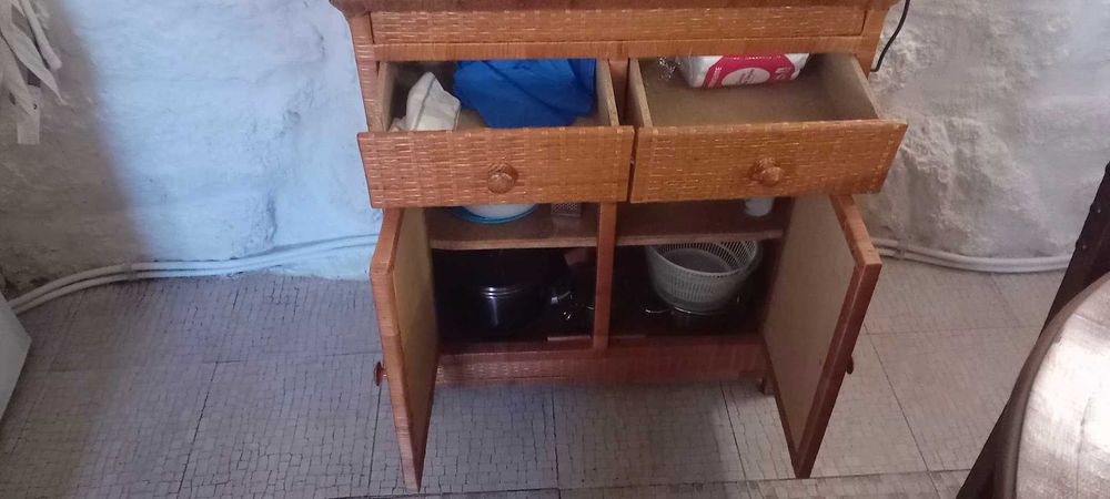 Movel vime e madeira para cozinha