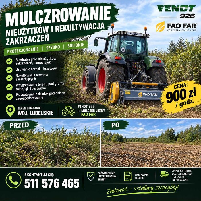Mulczerowanie, rozdrabnianie nieużytków