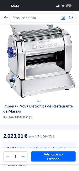 Maquina de estender pasta fresca eletronica IMPERIA RESTAURANT profissional