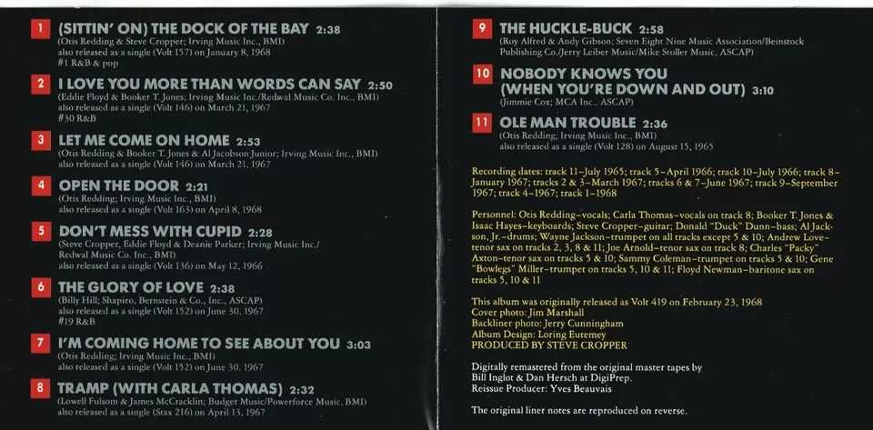 Otis Redding - The Dock of the Bay - CD - 1991 - made in Germany -