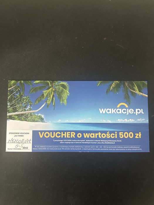 Voucher na wakacje
