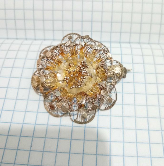 Срібна вінтажна брошка брошь Серебро 800 скань Цветок