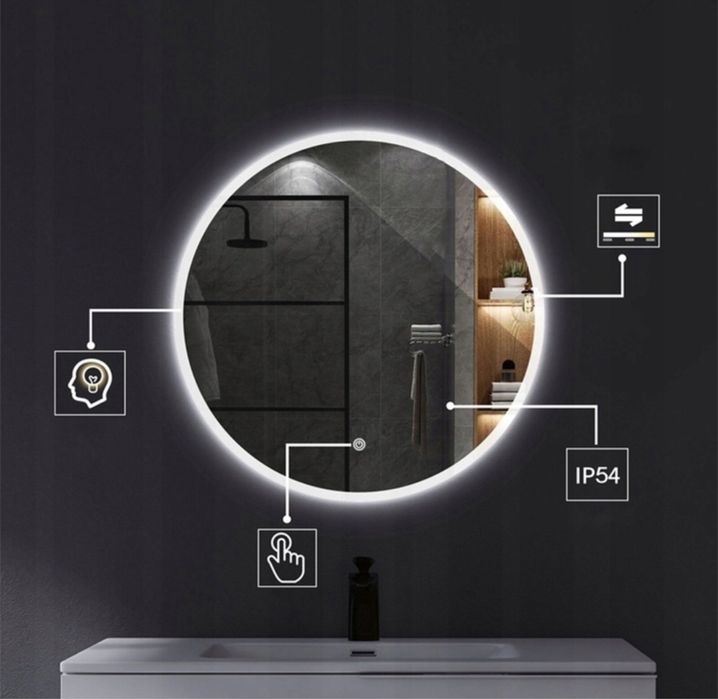 NOWE Lustro podświeltane LED 90 80 60 i 50 cm