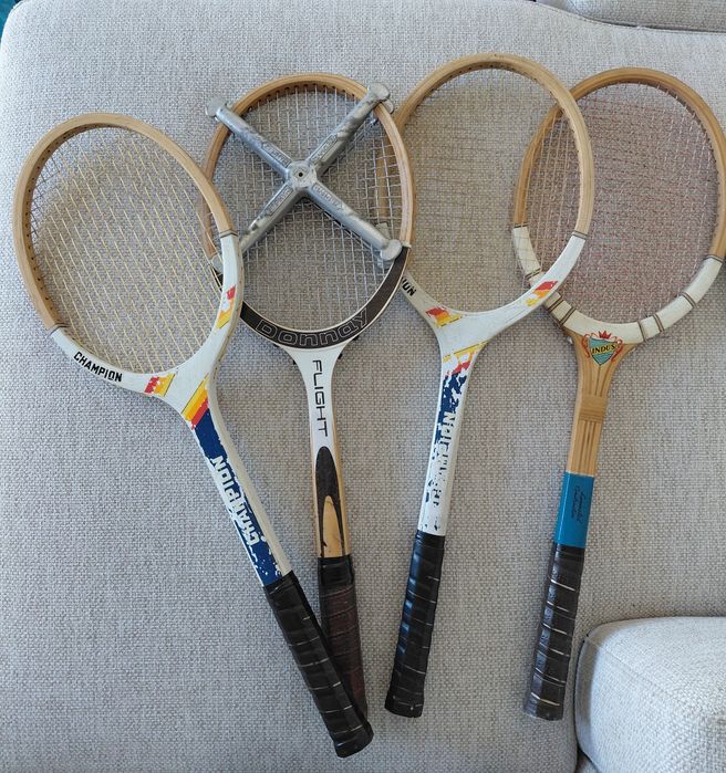 4 Raquetes madeira vintage