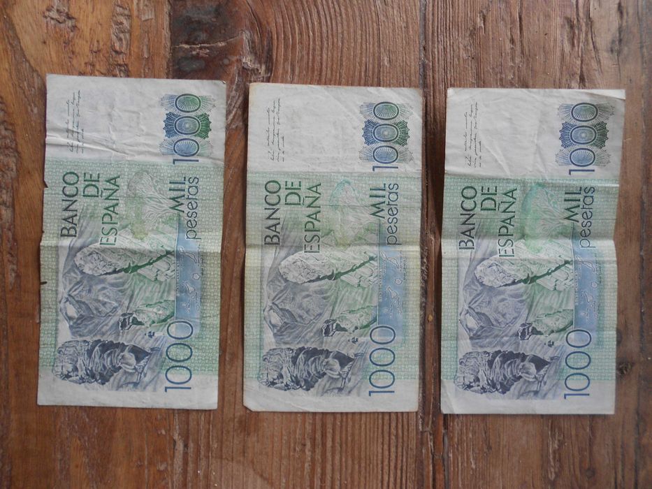 Notas antigas 1000 pesetas Espanha 1979