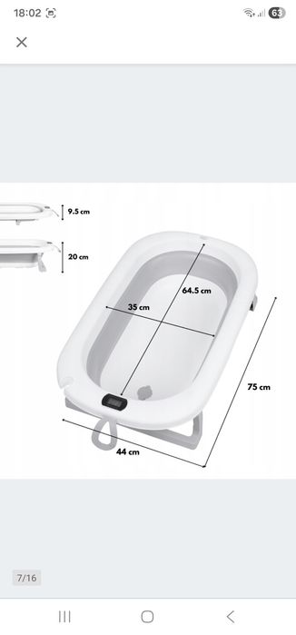 PRIMABOBO Wanienka składana MILO dla dziecka z Termometrem