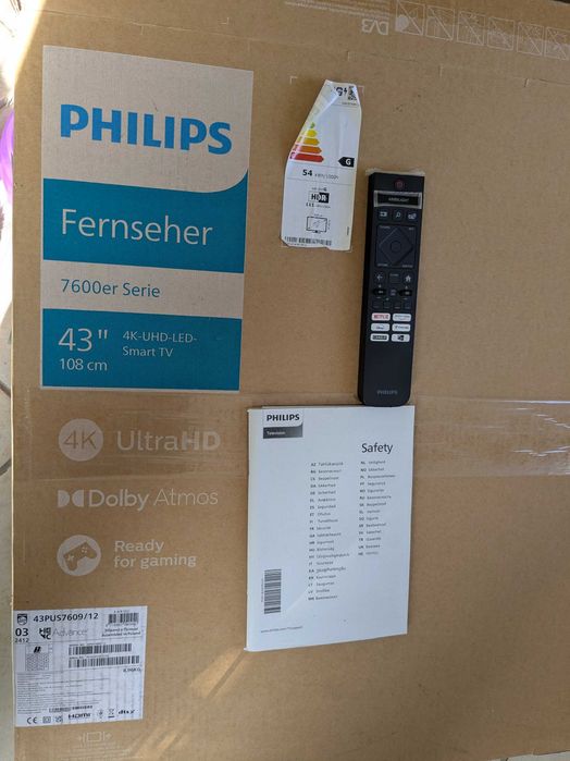 Philips 43 smart TV PUS7609 4K LED (Titan OS) - 2024 Model.