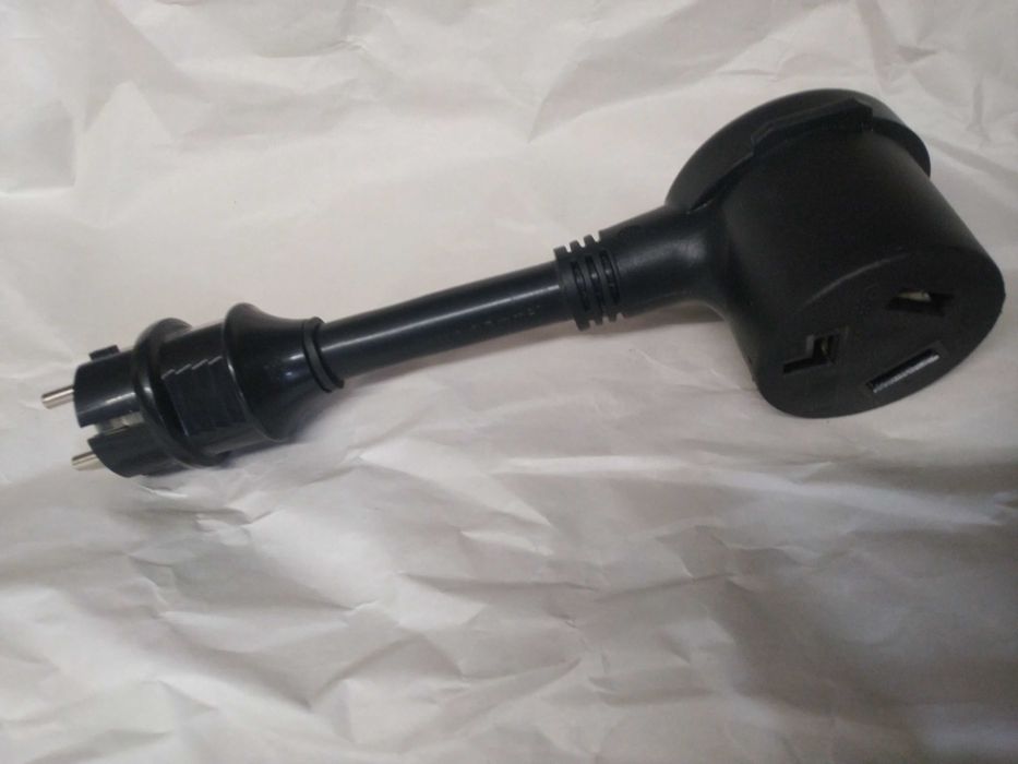 Перехідник адаптер хвіст з розеткой NEMA 10-30 та вилкой евро (Schuko)