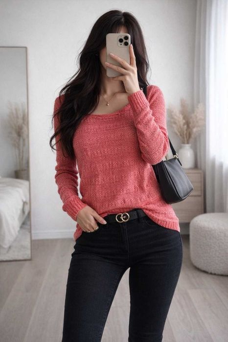 BEZ WAD Koralowy ażurowy sweterek Only rozmiar XS 34 #727