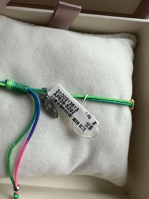 Bransoletka z elementami srebra i cyrkoniami z efektem Tie Dye - serce