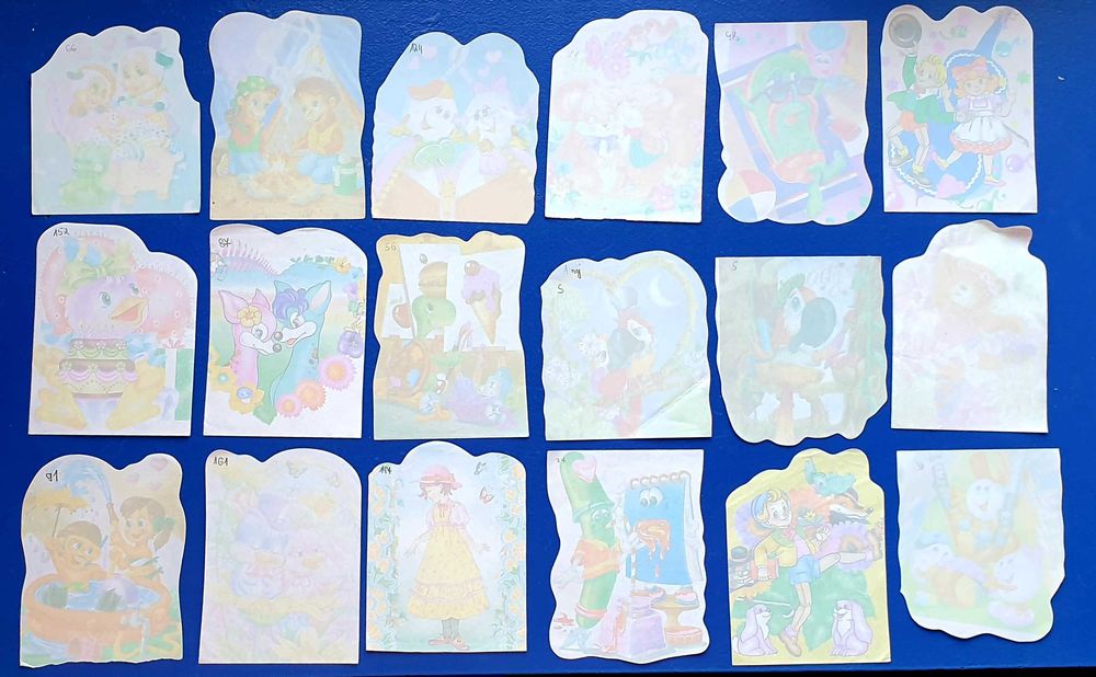 Karteczki kolekcjonerskie z lat 80 dziesiątych. B+