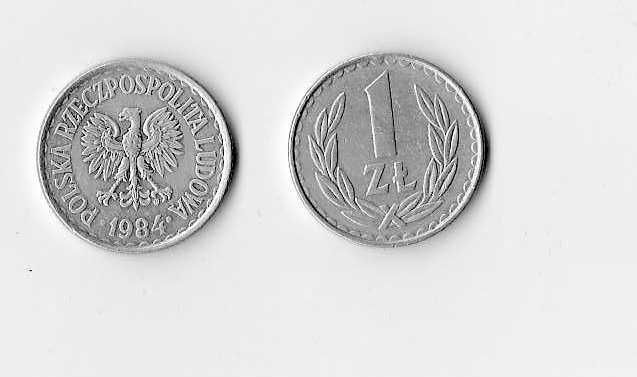 MONETY PRL - 1 ZŁ, z obiegu, 14 szt