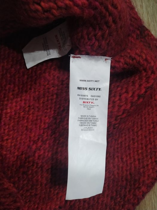 Kamizelka Miss Sixty L bezrękawnik czerwony wełna wool