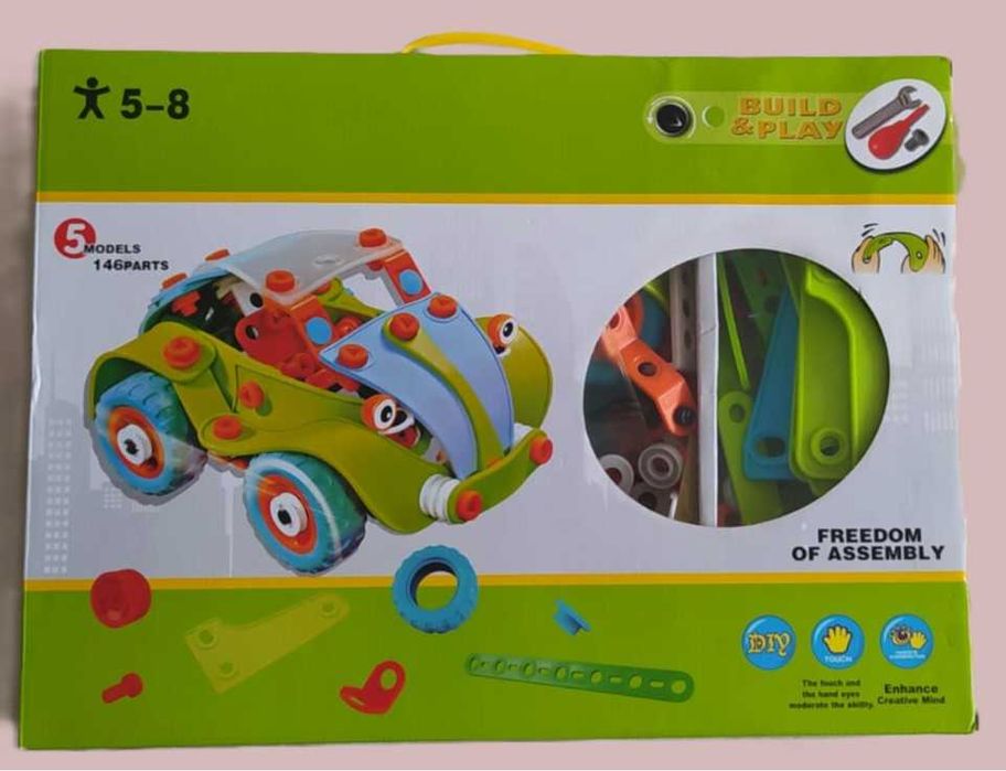 Zestaw kreatywny Build & play  - 5 zabawek w jednym zestawie