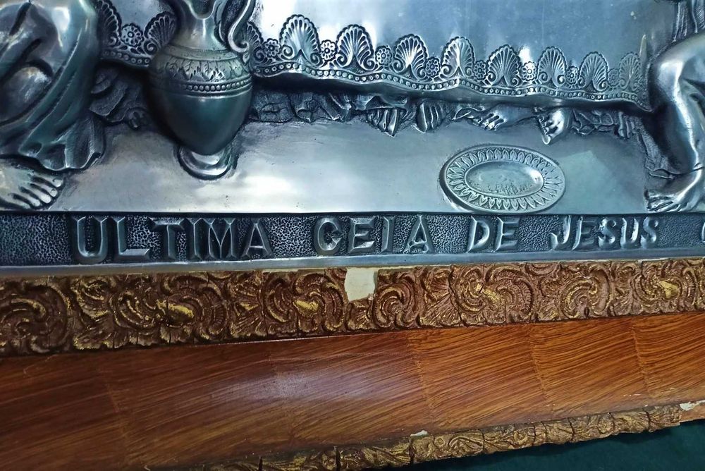Última Ceia de Jesus Metal Relevado