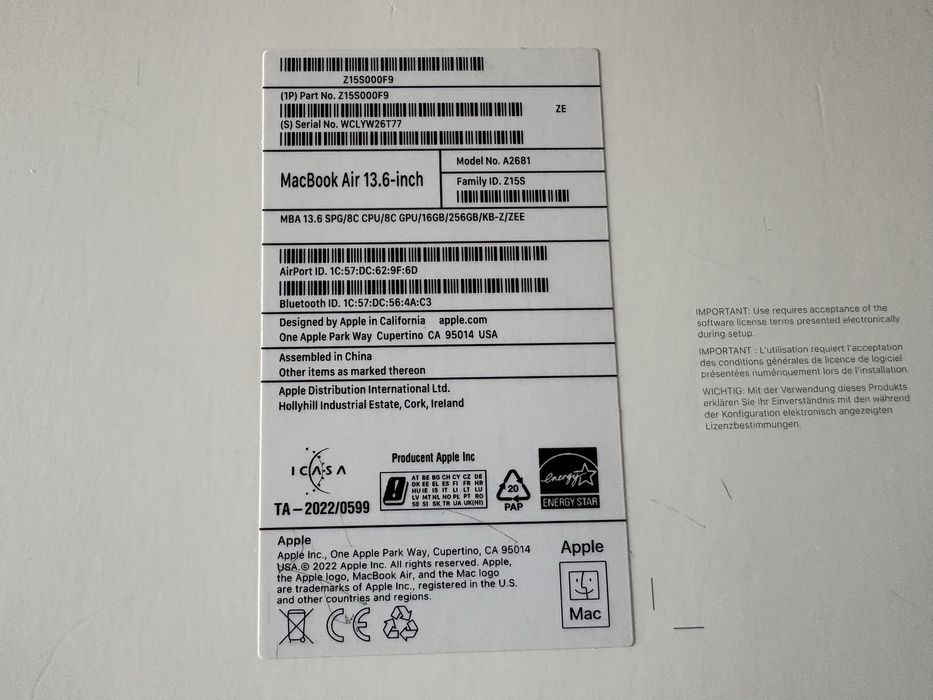 Коробка мак бук Mac Book Air