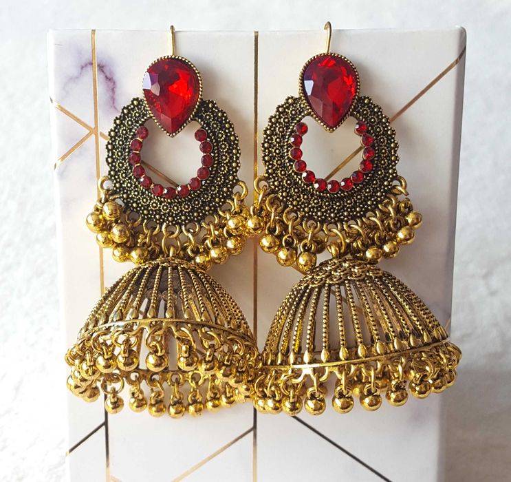 Kolczyki indyjskie pakistańskie jhumki duże cygańskie orient boho etno
