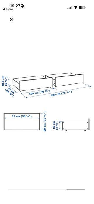 Gavetas para cama Malm do Ikea