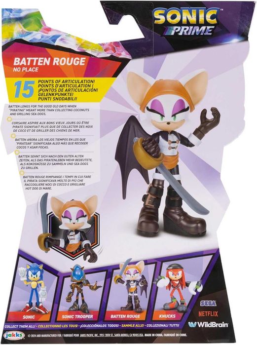 Фігурка Сонік Прайм Батен Руж 12,7см Sonic Prime Baton Rouge Соник