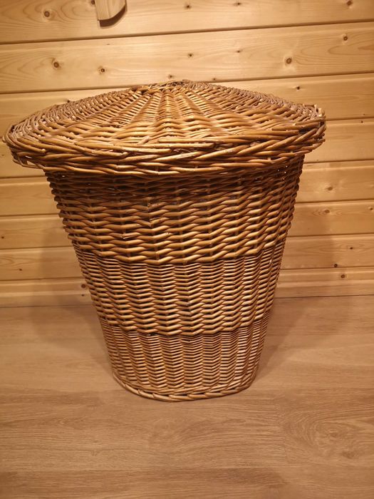 Kosz wiklinowy duży na pranie