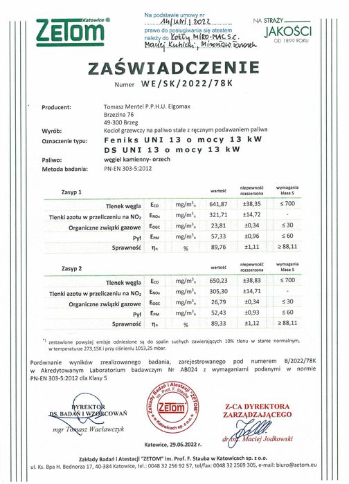 13kw kocioł piec na węgiel drewno 5 klasa