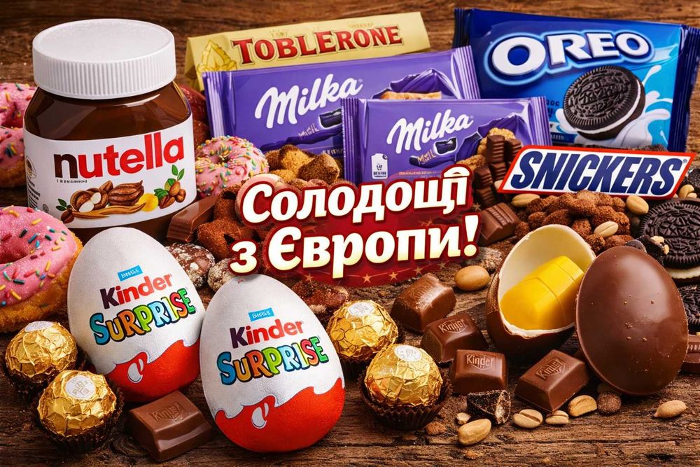 Солодощі з Європи ! Кіндер, шоколад, бакалія, Мілка, ferrero rocher