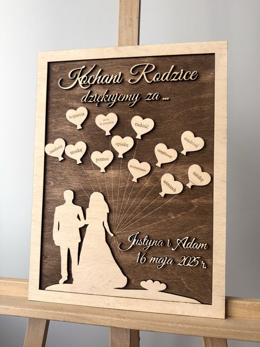 Podziękowania dla rodziców prezent dla Mamy Taty ślub wesele