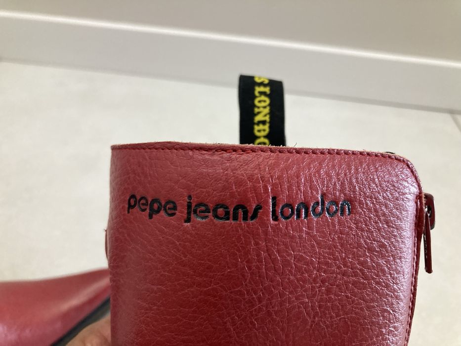 Buty na obcasie PEPE JEANS LONDON - rozmiar 36 czerwone - jak nowe!