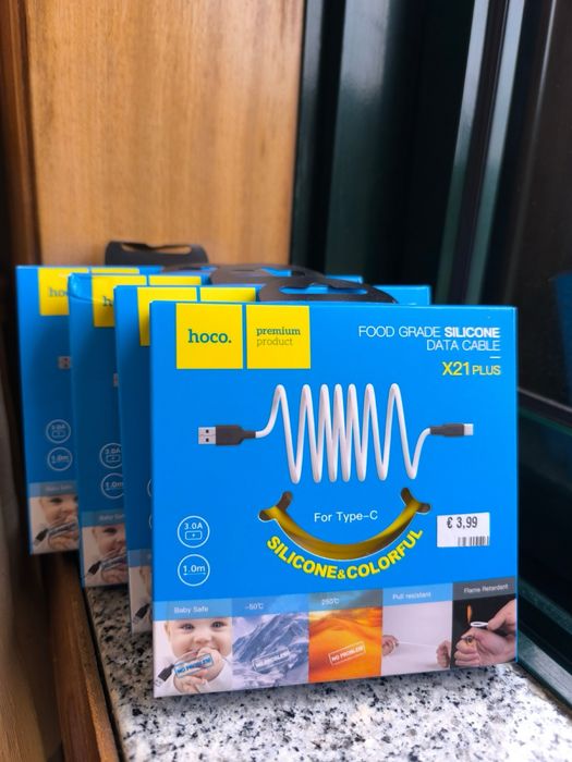 4 Cabos silicone USB-C de excelente qualidade 3.0A .