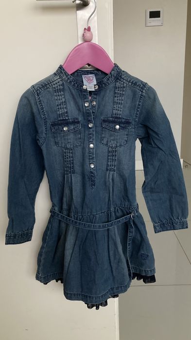 Vestido de ganga Chicco de manga comprida, para 4 anos